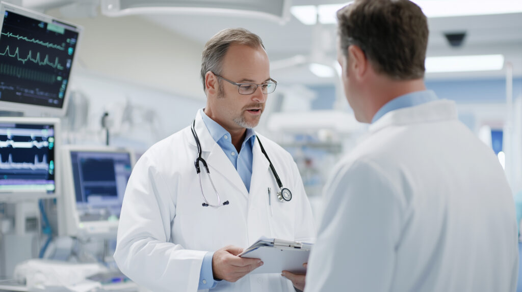 High-Tech Medical Consultation in a Contemporary Laboratory